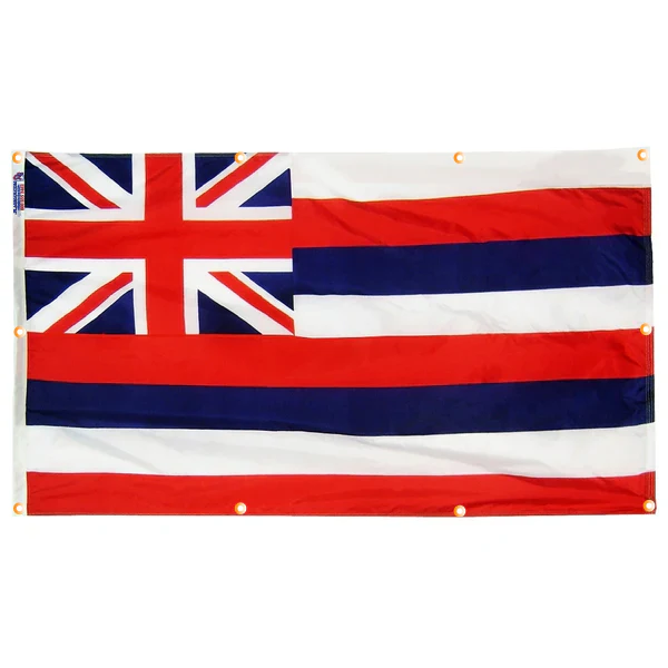 Hawaii Flag with Grommets Along the Edges for Wall Hanging - Image 5
