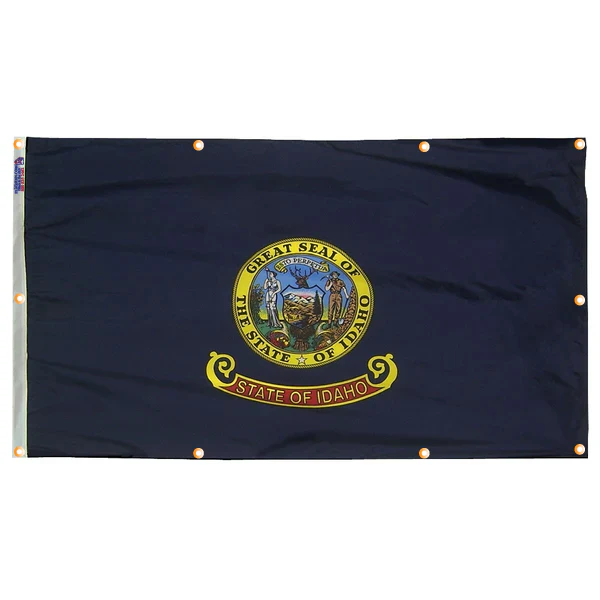 Idaho Flag with Grommets Along the Edges for Wall Hanging - Image 5