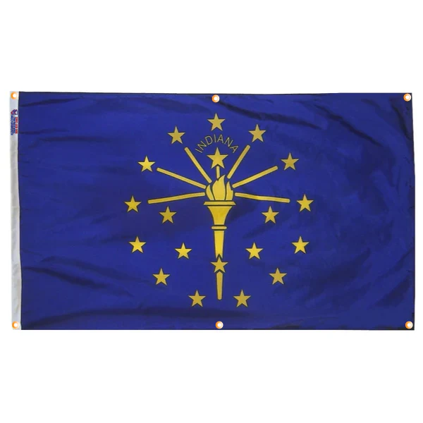 Indiana Flag with Grommets Along the Edges for Wall Hanging - Image 3