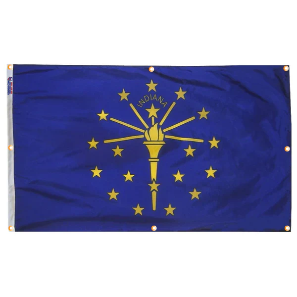 Indiana Flag with Grommets Along the Edges for Wall Hanging - Image 4