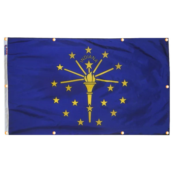 Indiana Flag with Grommets Along the Edges for Wall Hanging - Image 5