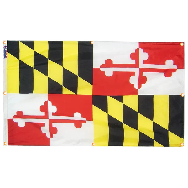 Maryland Flag with Grommets Along the Edges for Wall Hanging - Image 4
