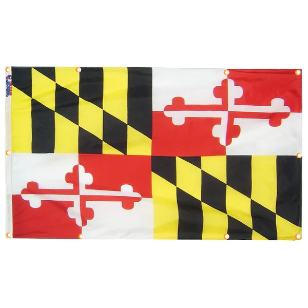 Maryland Flag with Grommets Along the Edges for Wall Hanging - Image 5