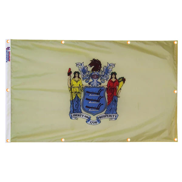 New Jersey Flag with Grommets Along the Edges for Wall Hanging - Image 5